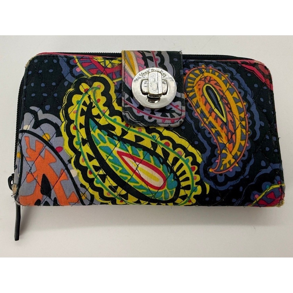 Vera Bradley RFID All In One Crossbody Wallet Paisley Quilted Multi Color